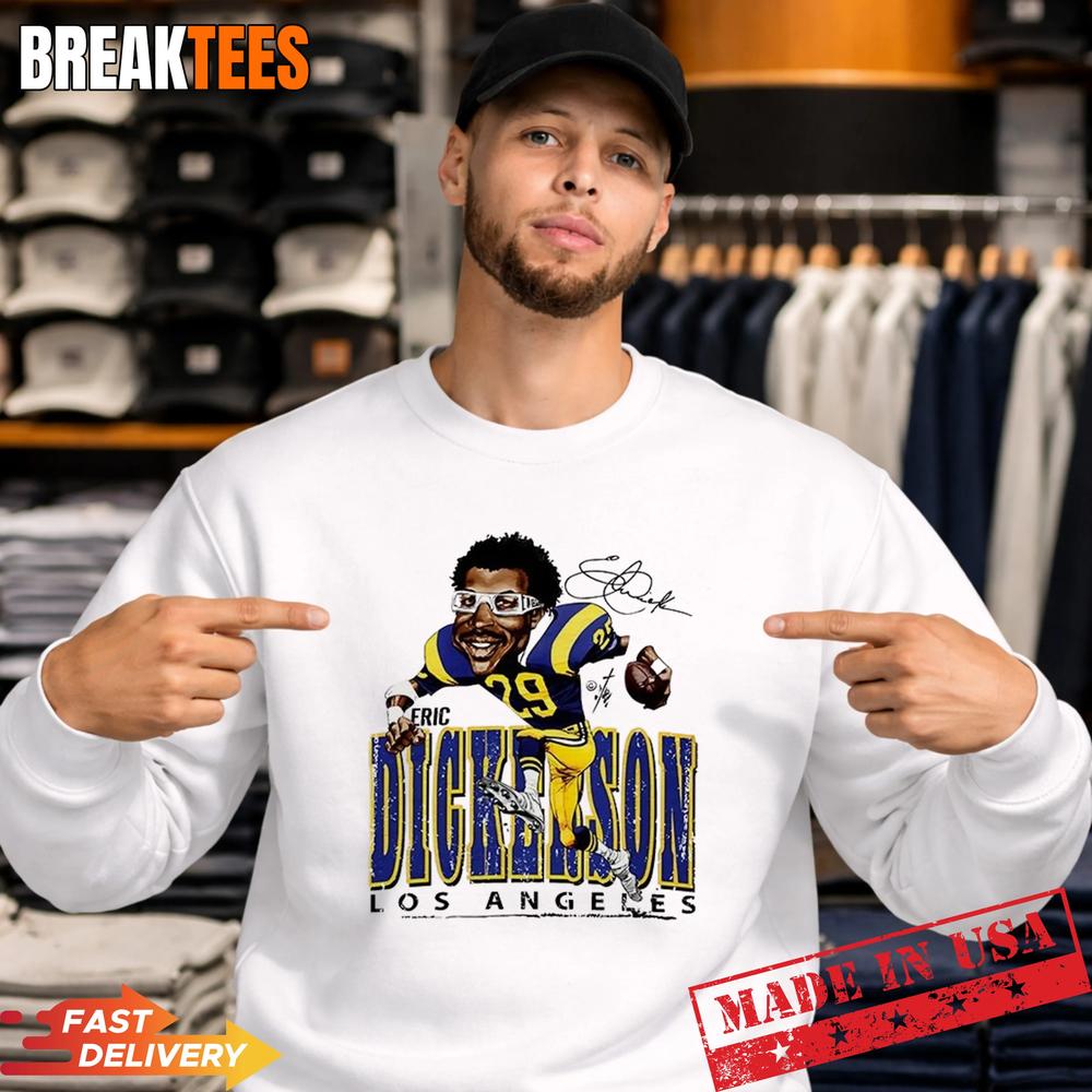 Eric Dickerson Los Angeles Rams MLB Signature Caricature T-Shirt