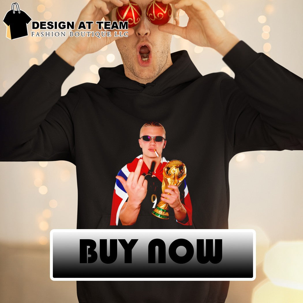Erling Haaland Norway Soccer middle finger smoking World Cup 2026 shirt