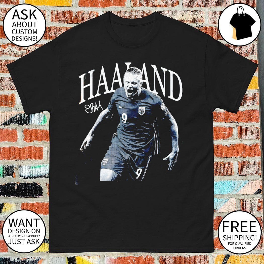 Erling Haaland celebration Norway Soccer World Cup 2026 vintage shirt