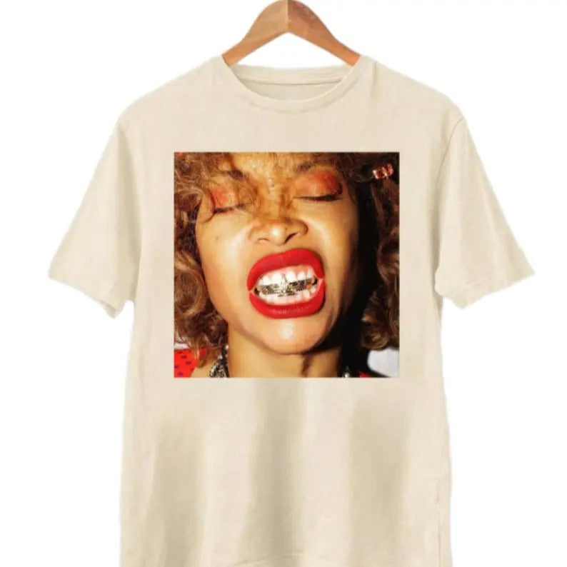Erykah Badu T-shirt Unisex Cotton Retro 90's Graphic Top Tee Unisex Crewneck Shirt Hoodie, Sweatshirt | UrbanDripWear.com