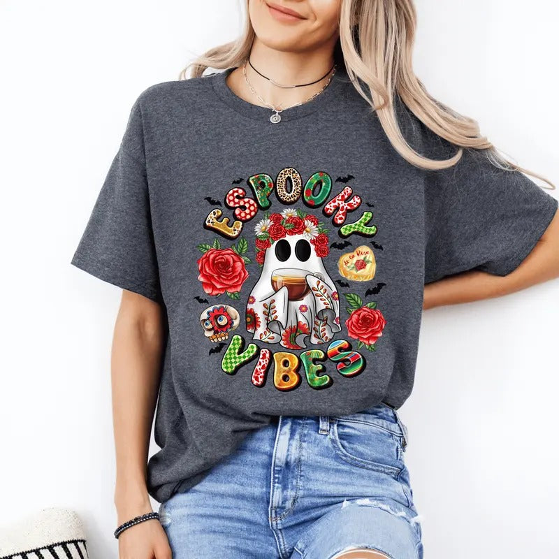 Espooky Vibes  Casual Everyday Relaxed Halloween Unisex T-Shirt. Hoodie, Sweatshirt | UrbanDripWear.com