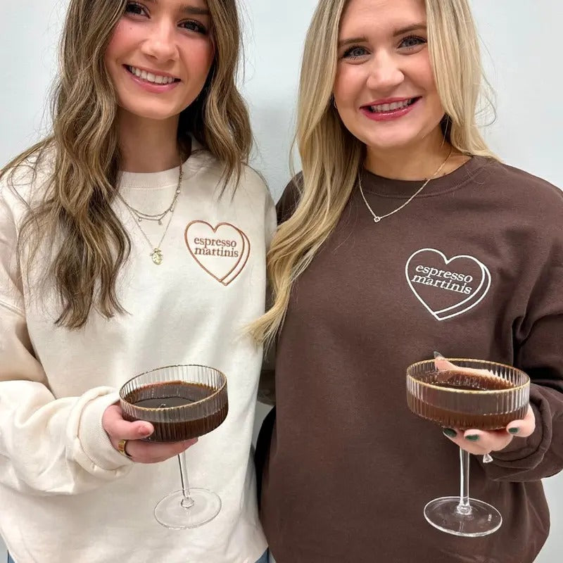'Espresso Martini Candy Heart' Crewneck Sweatshirt T-Shirts, Hoodie | UrbanDripWear.com
