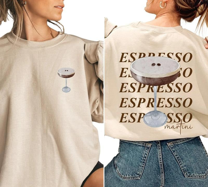 Espresso Martini Shirt Retro Cocktail crewneck Hoodie, Sweatshirt | UrbanDripWear.com