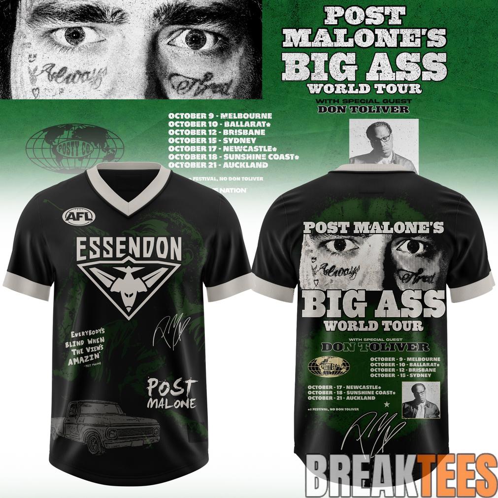 Essendon Football Club x Post Malone Big Ass World Tour 2026 Football Jersey