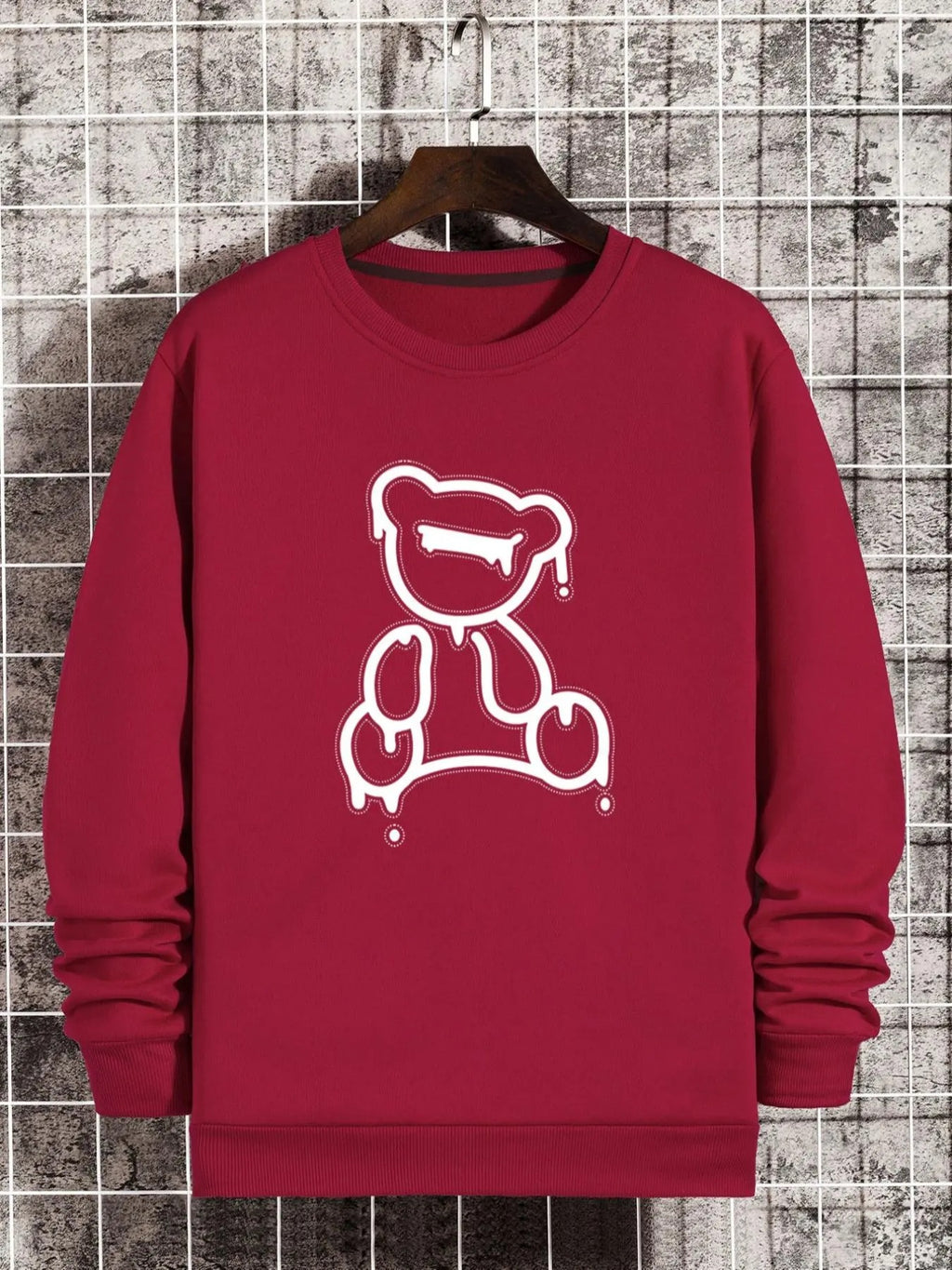 Essentials Hoodie Unisex Men's 1 Piece Drop Shoulder Regular Fit Sweatshirt, Cartoon Bear Print Pullover, Casual...