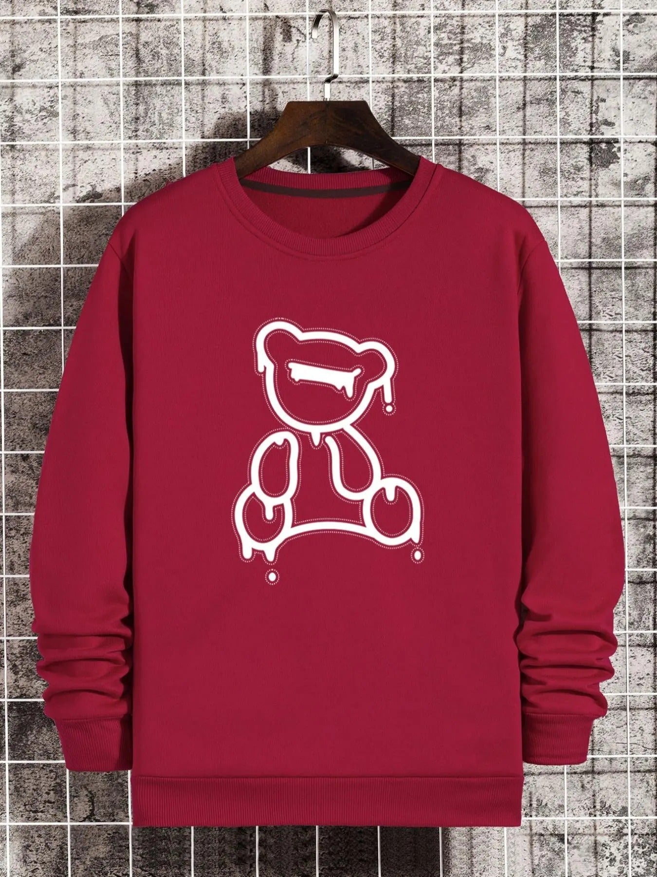Essentials Hoodie Unisex Men's 1 Piece Drop Shoulder Regular Fit Sweatshirt, Cartoon Bear Print Pullover, Casual...