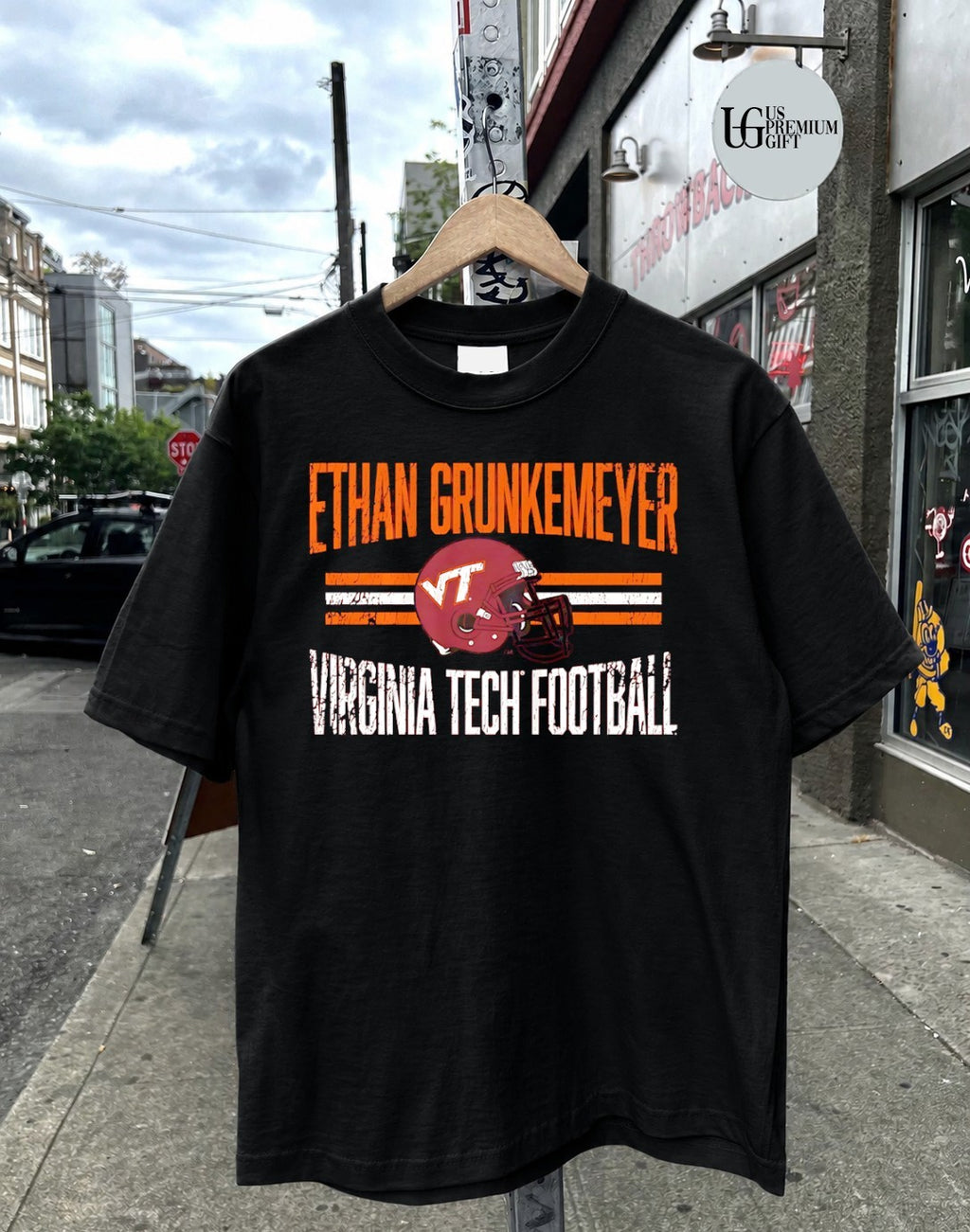 Ethan Grunkemeyer Virginia Tech Football NCAA College Sports helmet shirt