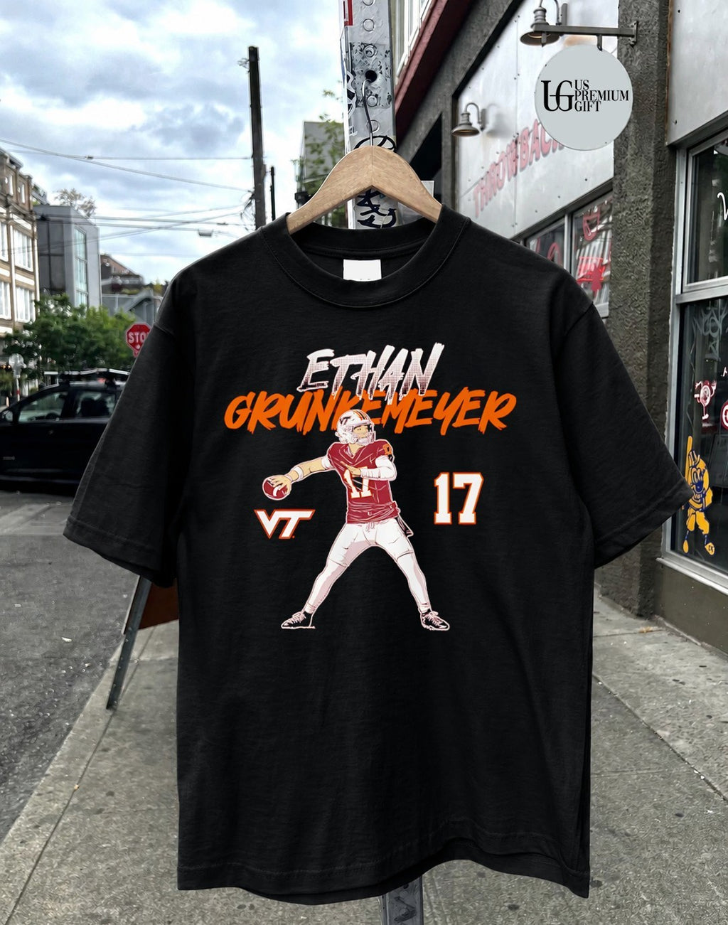 Ethan Grunkemeyer Virginia Tech Hokies Football 17 player signature shirt