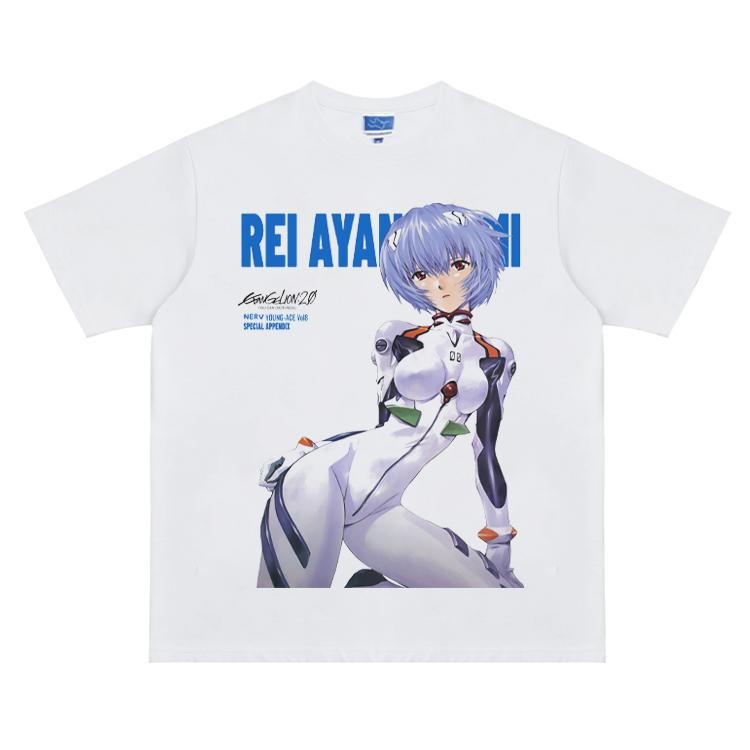 Eva "Goddess Rei Ayanami" Vintage Oversized Tee Anime T-shirt 100% Cotton Original Design Men's Top Streetwear Casual...
