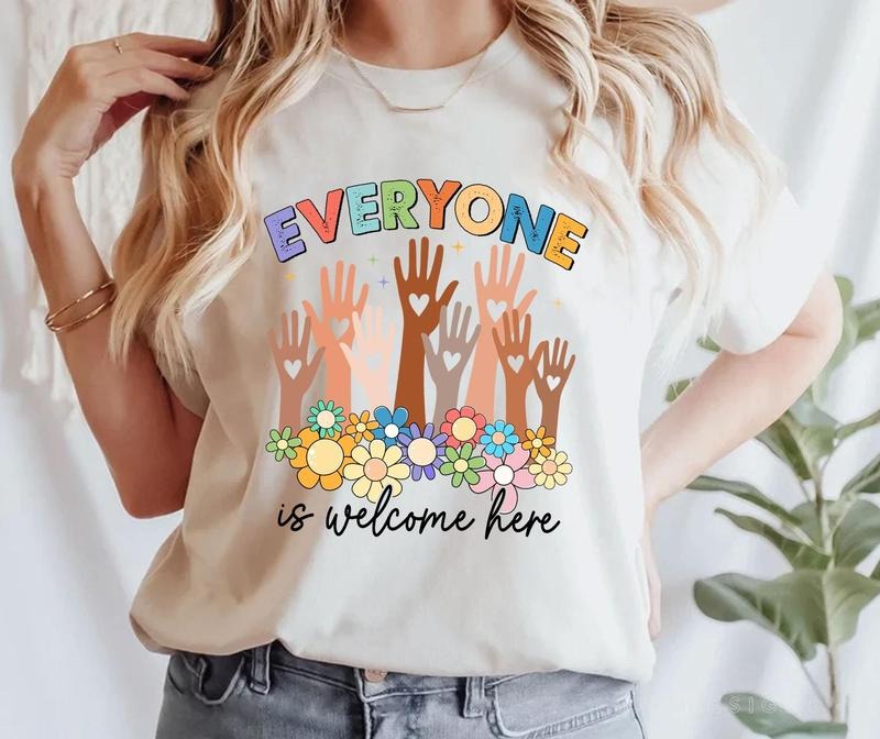 Everyone Is Welcome Here Idaho Teacher Shirt, Idaho Teacher Shirt, Inclusion And Equality Shirt, Protest And Resist Shirt...