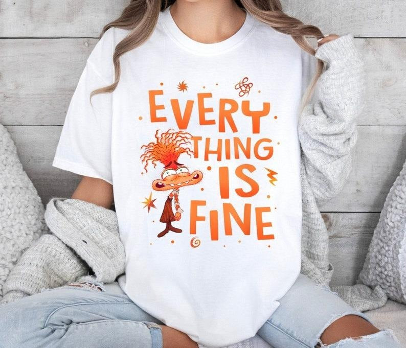 Everything Is Fine Anxiety Inside Out 2 Shirt, Inside Out Anxiety Shirt, Inside Out Merch Shirt, Emotions Shirt, Gift...