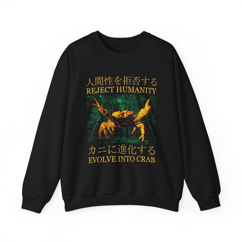 Evolve Into Crab Japanese Vintage Sweatshirt T-Shirts, Hoodie | UrbanDripWear.com