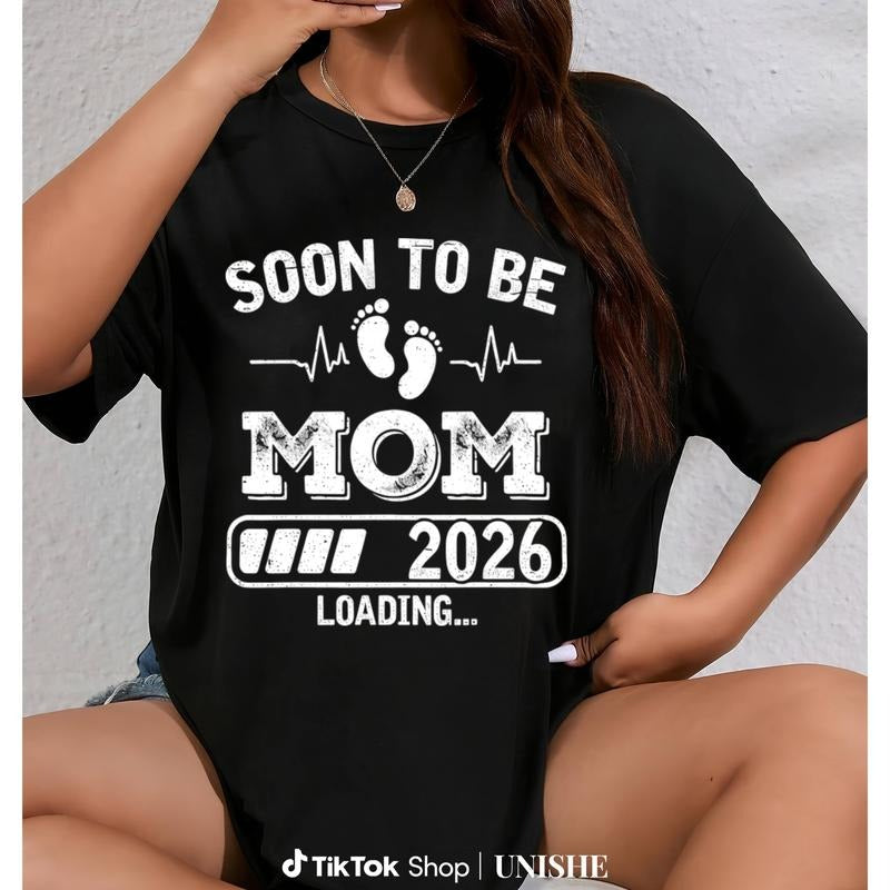 Expecting Mom Shirt 2026 Loading Featuring Baby Feet Print Hoodie, Sweatshirt | UrbanDripWear.com