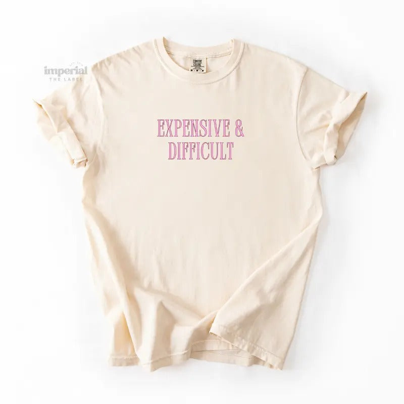 Expensive & Difficult Comfort Colors T-Shirt, Oversized Vintage-Washed Tee, Soft Garment-Dyed Cotton, Aesthetic...