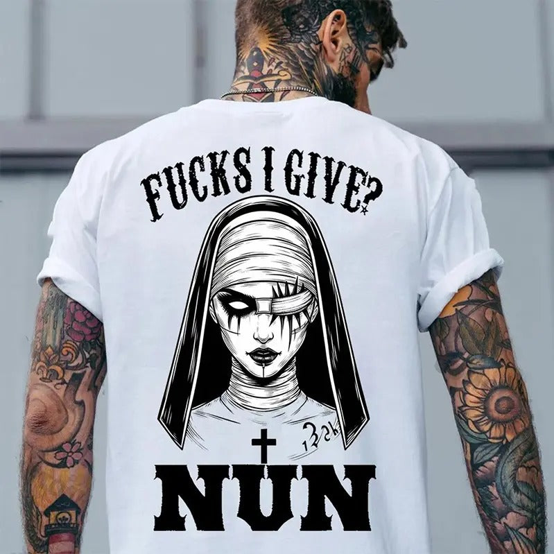 F@CKS I GIVE NUN Injured Nun Print Men's T-Shirt Hoodie, Sweatshirt | UrbanDripWear.com