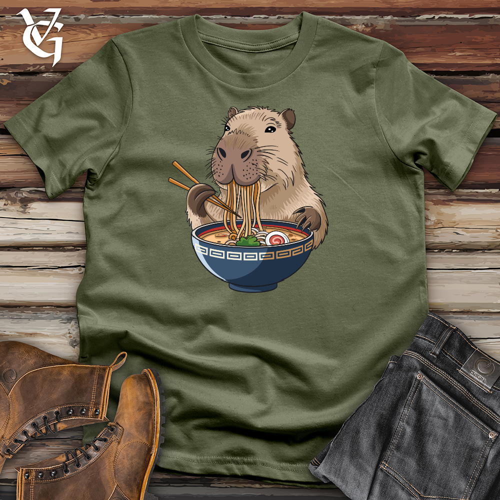 Capybara Eating Noodles Softstyle Tee