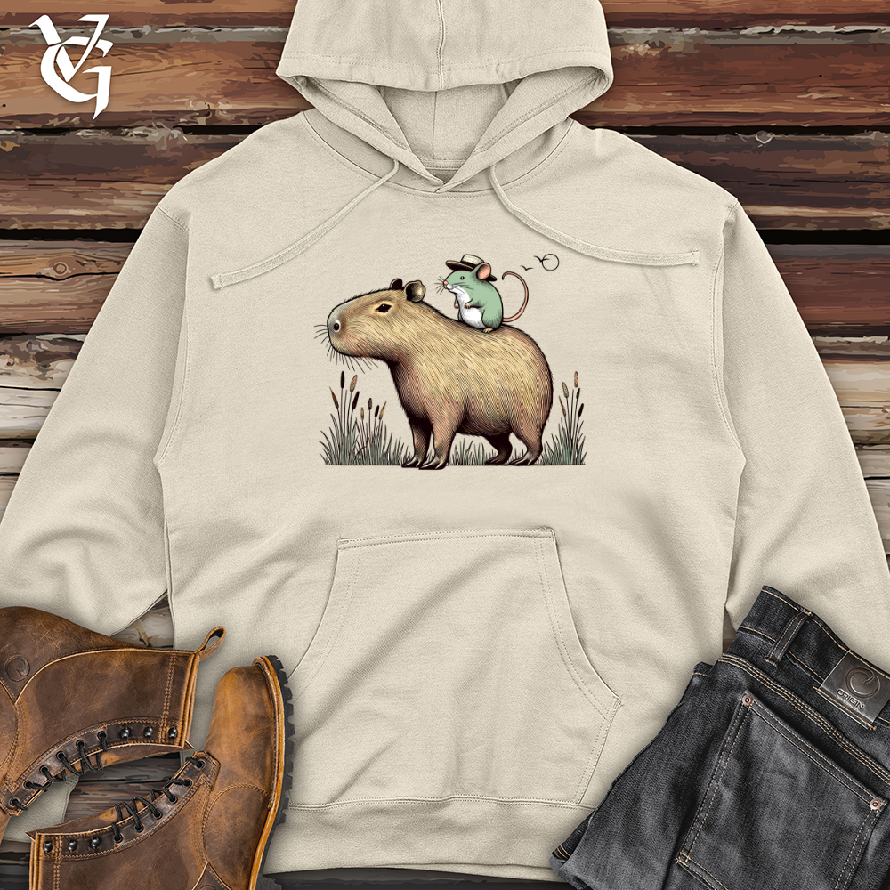 Capybara and Mouse Midweight Hooded Sweatshirt