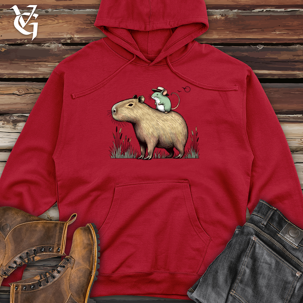 Capybara and Mouse Midweight Hooded Sweatshirt