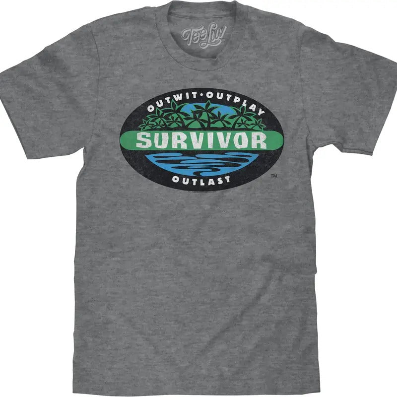 Faded Survivor TV Show Logo T-Shirt - Graphite Heather Hoodie, Sweatshirt | UrbanDripWear.com