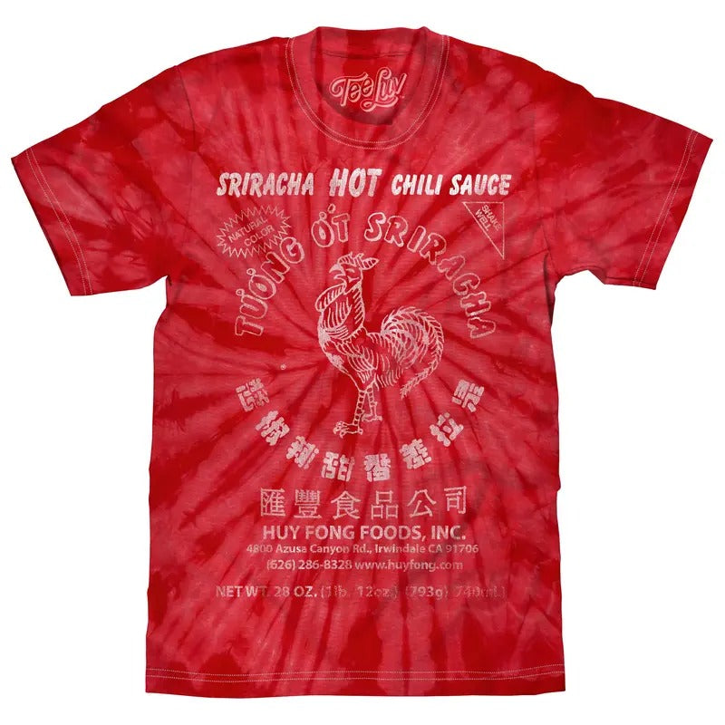 Faded Tuong Ot Sriracha Tie Dye T-Shirt - Spider Red Hoodie, Sweatshirt | UrbanDripWear.com