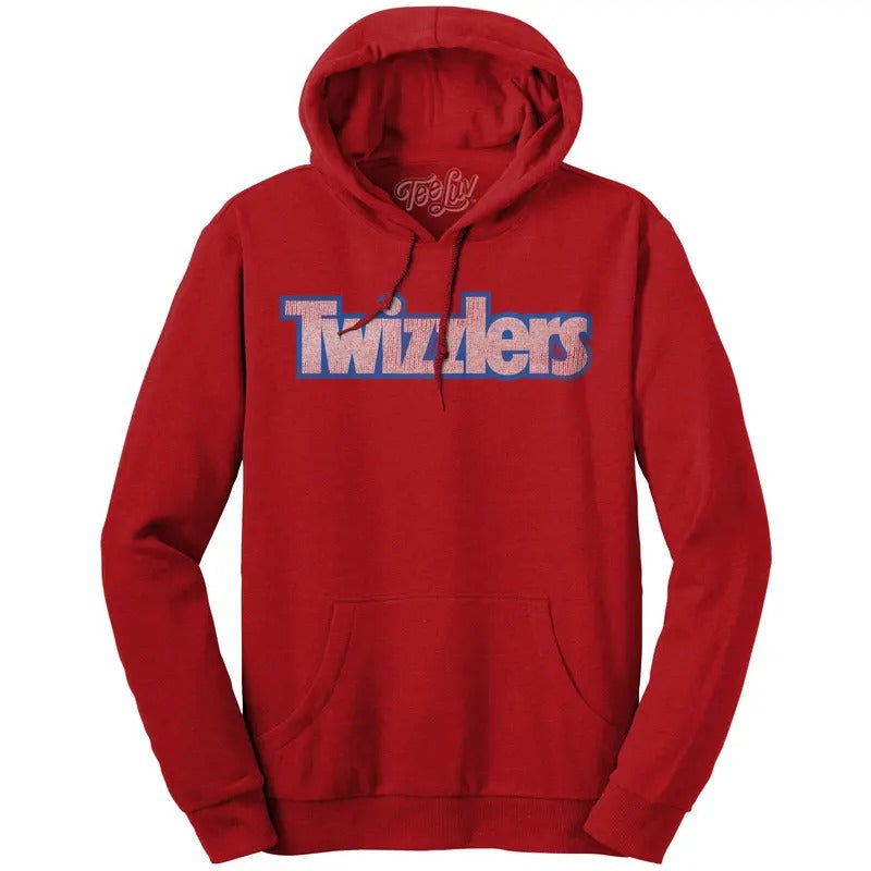 Faded Twizzlers Candy Logo Hooded Sweatshirt - Red T-Shirts, Hoodie | UrbanDripWear.com
