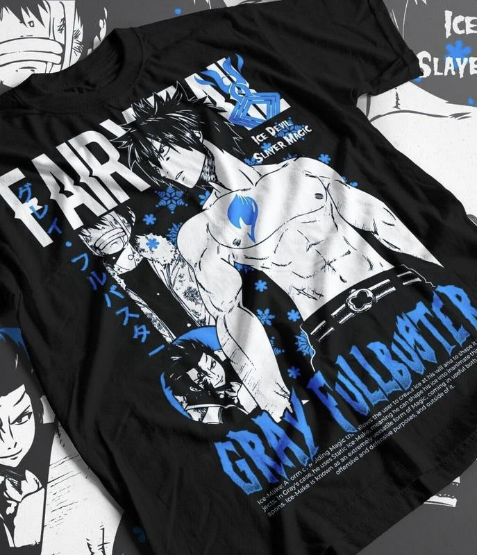 Fairy Tail Gray Fullbuster Natsu Dragneel Anime Unisex T-shirt Tee All Sizes Menswear Top Underwear Man Tshirt Streetwear...
