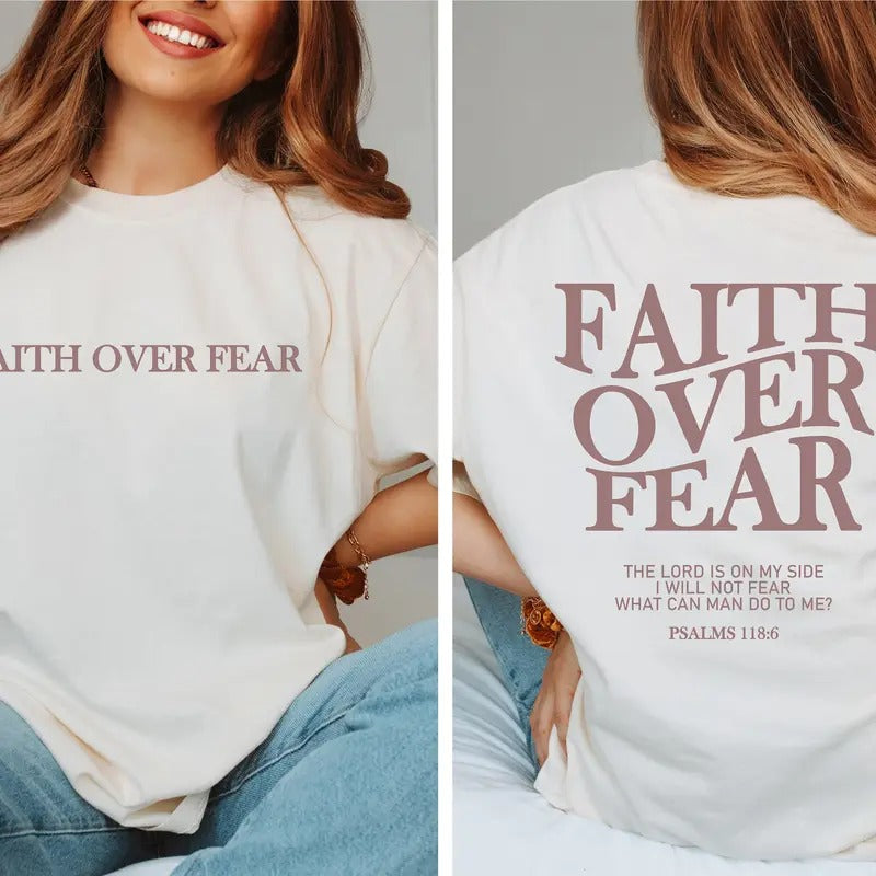Faith Over Fear Christian Shirt Christian Shirt Jesus Cheistmas Shirts Trendy Shirt Bible Verse Shirt Latarshia Grant...