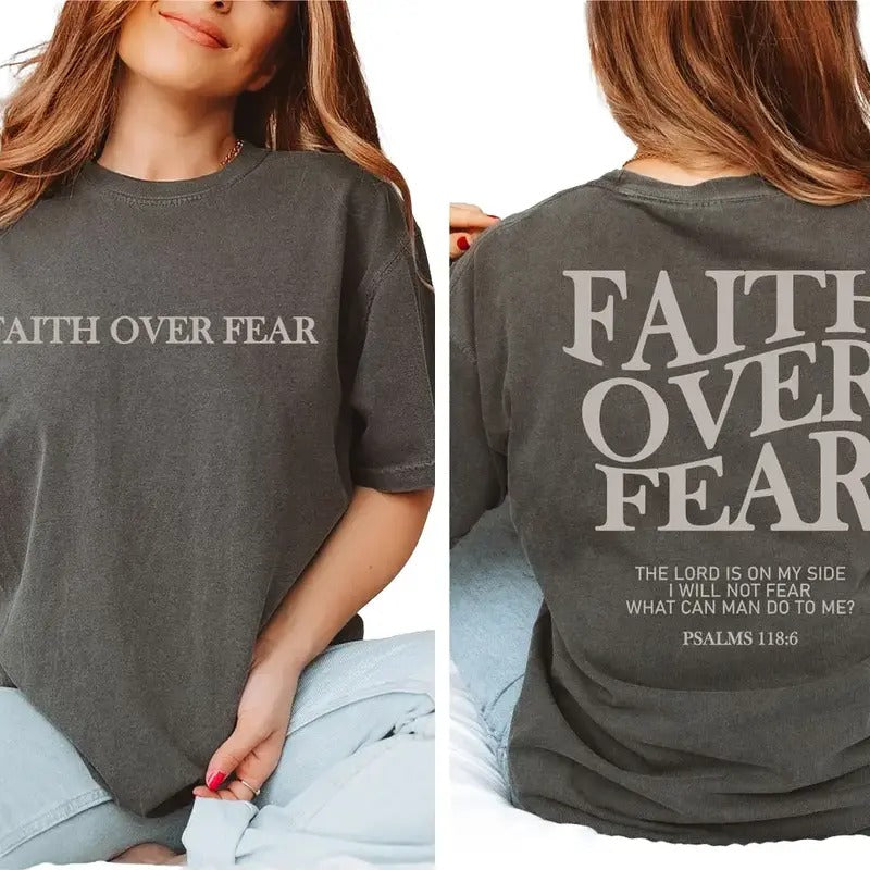Faith Over Fear Christian Shirt ,Christian   shirt ,Jesus Christmas Shirts Cotton Top Hoodie, Sweatshirt | UrbanDripWear.com