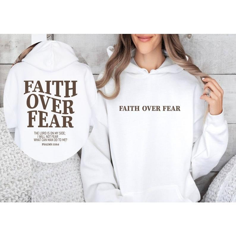 Faith Over Fear Christian Sweatshirt-Hoodie,Christian Sweatshirt,Jesus Hoodie, Bible Verse Sweatshirt,Church...