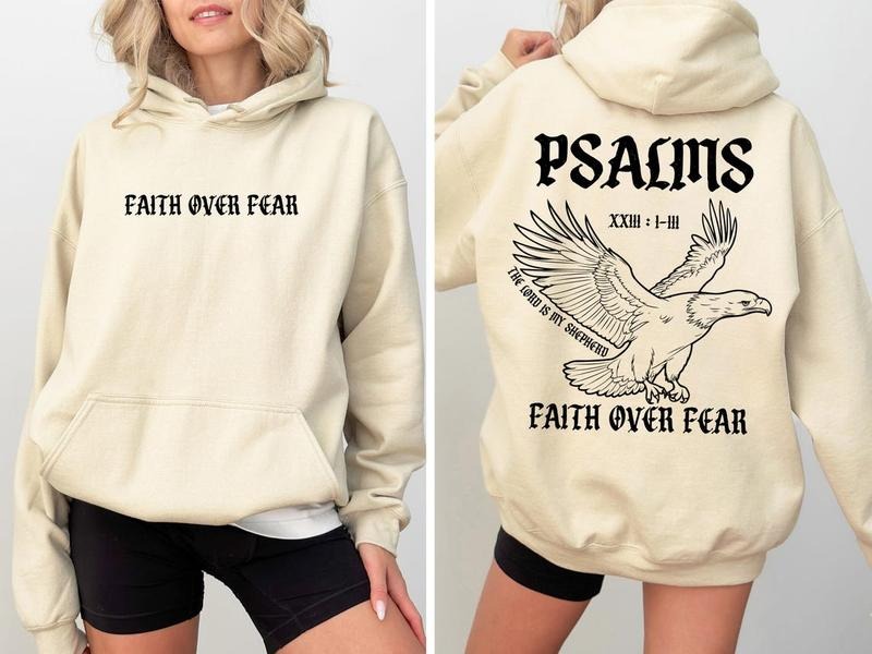 Faith Over Fear Hoodie, Aesthetic Christian Sweatshirt Cotton Womenswear T-Shirts | UrbanDripWear.com