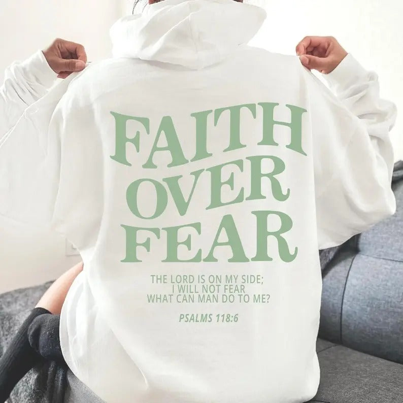 Faith Over Fear Jesus Hoodie Christian Hoodie Christian Sweatshirt Aesthetic Hoodie Trendy Hoodie Trendy Clothes...