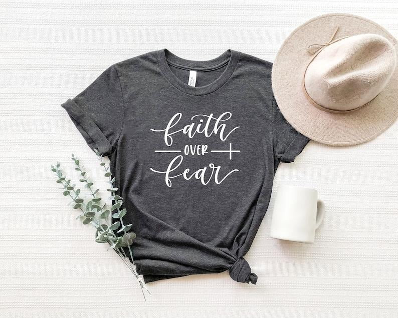 Faith Over Fear Shirt,Christian Shirts,Faith Shirt,Religious  sweater Hoodie, Sweatshirt | UrbanDripWear.com