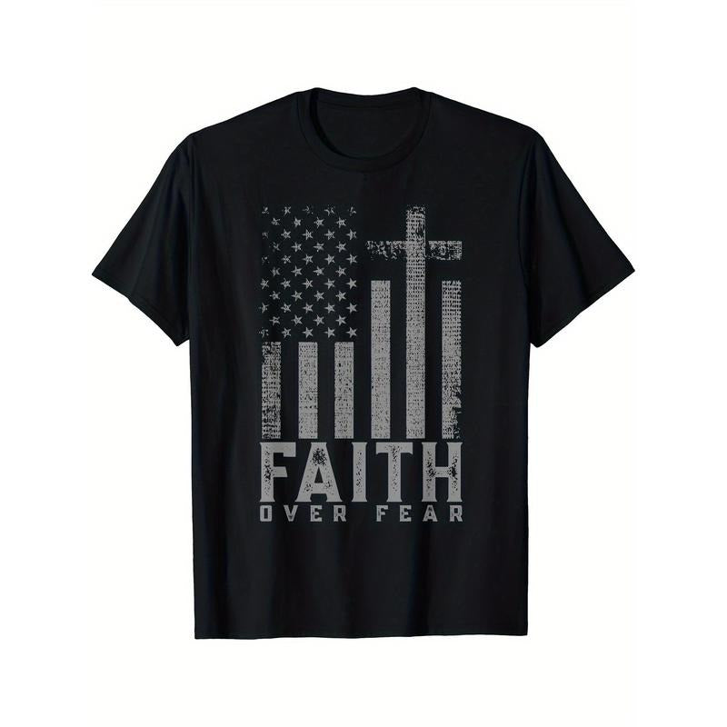 Faith over Fear Cool United States Flag T-Shirt, Men's T-Shirt made in usa Hoodie, Sweatshirt | UrbanDripWear.com