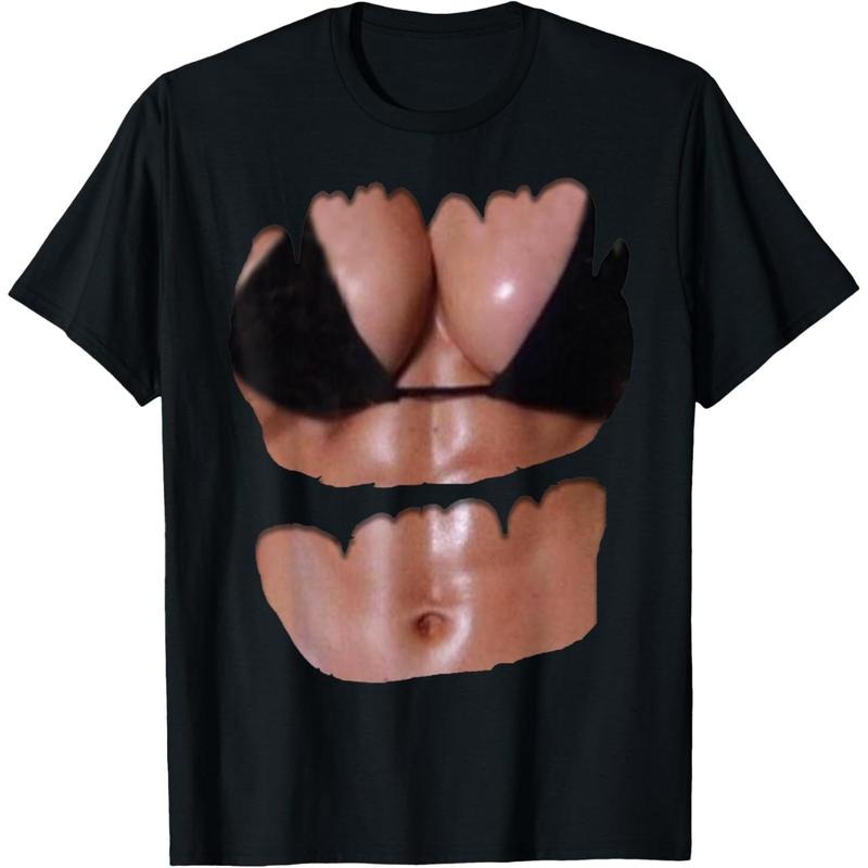 Fake Abs T Shirt Funny Bikini Body Muscle Six Pack 3D T-Shirt made in usa Hoodie, Sweatshirt | UrbanDripWear.com
