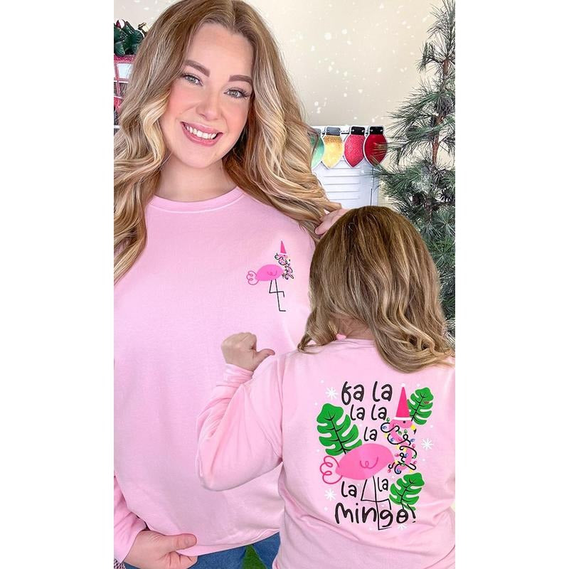 Falalalamingo Christmas Graphic Sweatshirt T-Shirts, Hoodie | UrbanDripWear.com