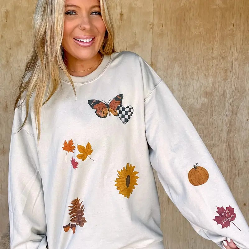 Fall Sticker Trend Graphic Sweatshirt T-Shirts, Hoodie | UrbanDripWear.com