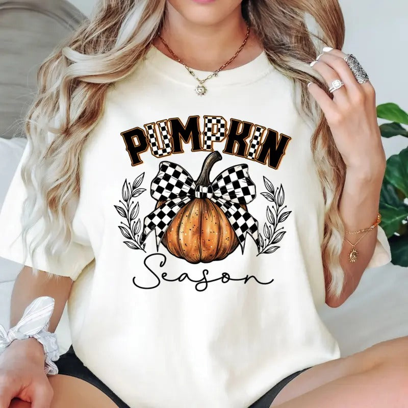 Fall Theme Retro Pumpkin Season Comfort Colors Tshirt Hoodie, Sweatshirt | UrbanDripWear.com