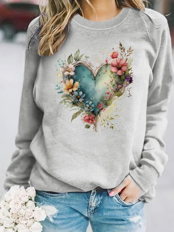 Fall Winter Women's Casual Long Sleeve Round Neck Coffee Print Pullover Sweatshirt, Fitted Kint Design for Stylish...