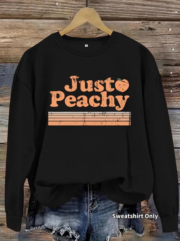 Fall and Winter Women's Casual Long Sleeve Round Neck Sweatshirt with Coffee Print, Fitted and Mid-Weight Fabric for...