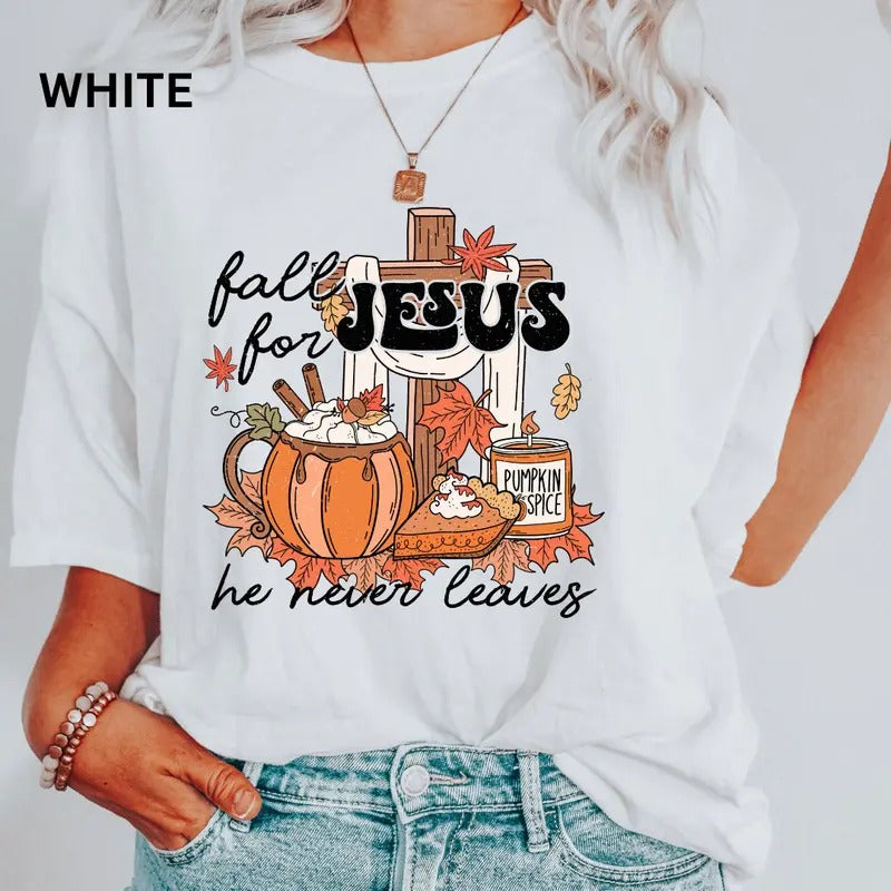 Fall for Jesus Shirt, Comfort Colors Shirt, Comfort Colors Fall Shirt, Halloween Graphic Shirt,Casual Shirt Unisex,...