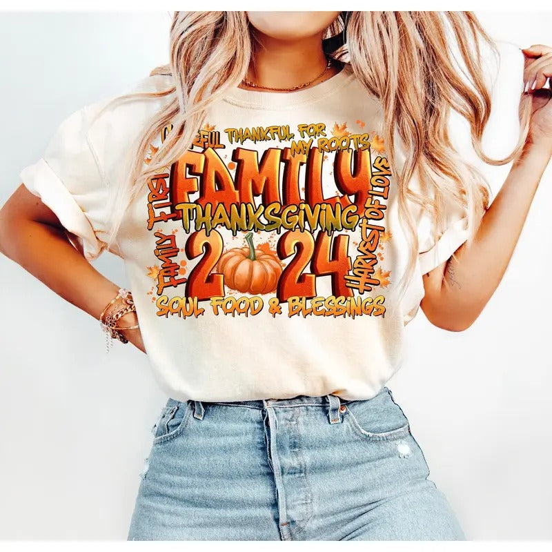 Family 2024 Thanksgiving Shirt, Thanksgiving Sweater, Family Thanksgiving Sweatshirt Hoodie | UrbanDripWear.com