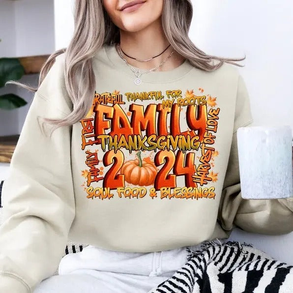 Family 2024 Thanksgiving, Thanksgiving Crew, Family Thanksgiving, Thanksgiving Family Reunion Sweatshirt Pullover...