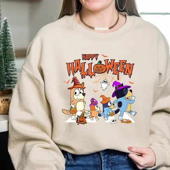 Family Matching Shirts, blue yye Halloween Shirt, Blue Dog Kids Shirt, Trick Or Treat Shirt, Happy Halloween Shirt,...