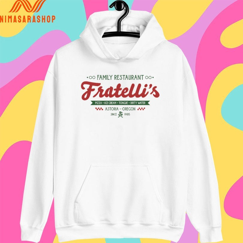 Family Restaurant Fratelli’s Pizza Ice Cream Tongue Dirty Water Astoria Oregon Since 1985 Shirts