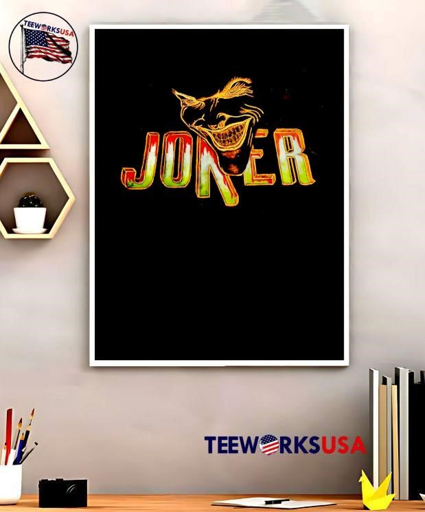 Fan Art Portrait Joker Lettering T-Shirt
