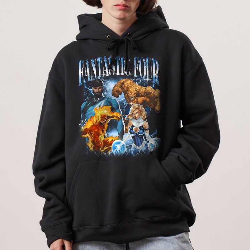 Fantastic Four Shirt, Mr. Fantastic Reed Richards Tee, Susan Storm Invisible Woman, Johnny Storm Human Torch, Ben Grimm...