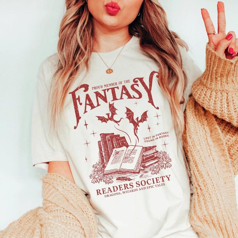 Fantasy Readers Society T-Shirt, Fourth Wing Dragon Bookish Sweater, Book Club Tee Shirt, Bookish Gift Hoodie, Sweatshirt