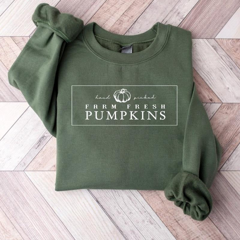 Farm fresh pumpkins sweatshirt, Fall sweatshirt, FLORAL pumpkin sweatshirt, Fall Crewneck Unisex T-Shirts, Hoodie