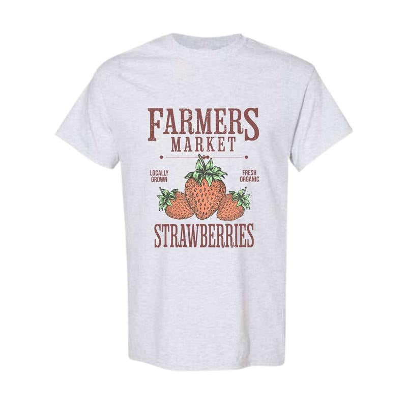 Farmers Market Strawberry T Shirt, Strawberry Lover Gift, Full Color, Full Size Hoodie, Sweatshirt | UrbanDripWear.com