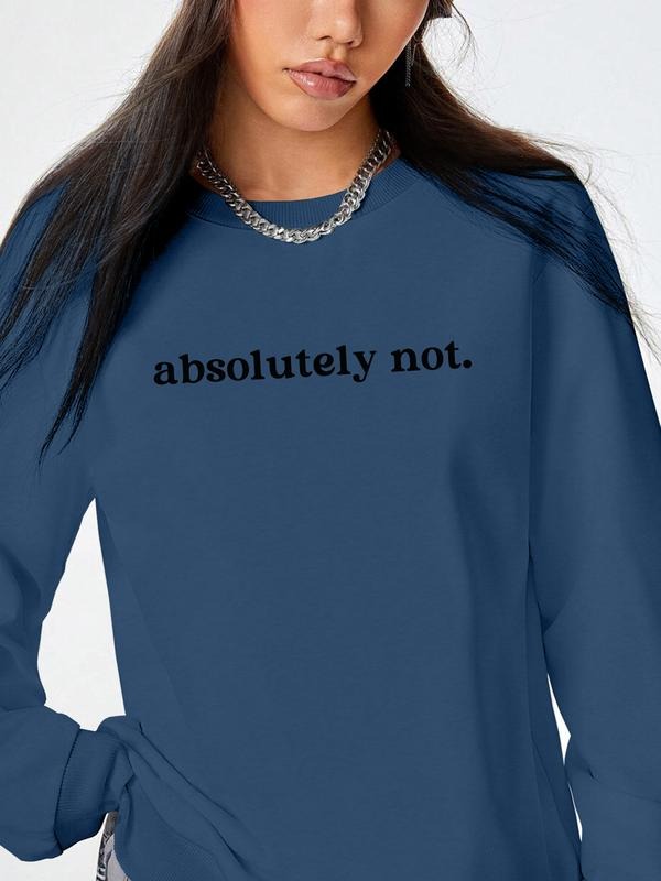 Fashion Casual Letter Print Long Sleeve Round Neck Women's Pullover Sweatshirt, 9 Colors Available, Fall & Winter Wear...